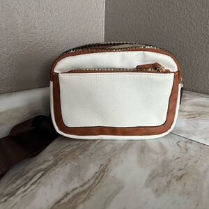 White and Brown Crossbody Bag